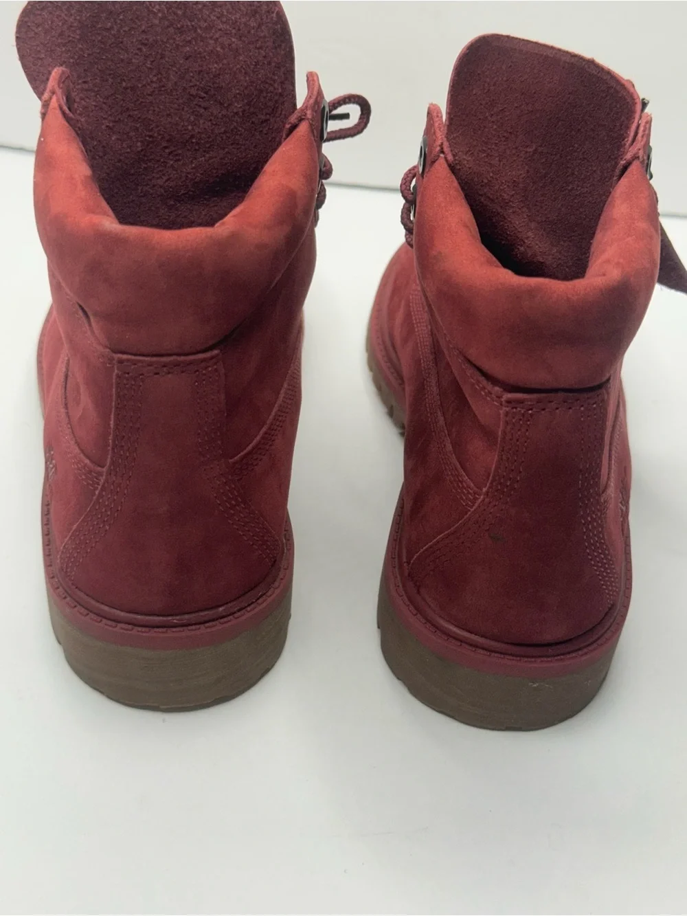 Timberland Kids Burgundy Lace-Up Suede Boots
